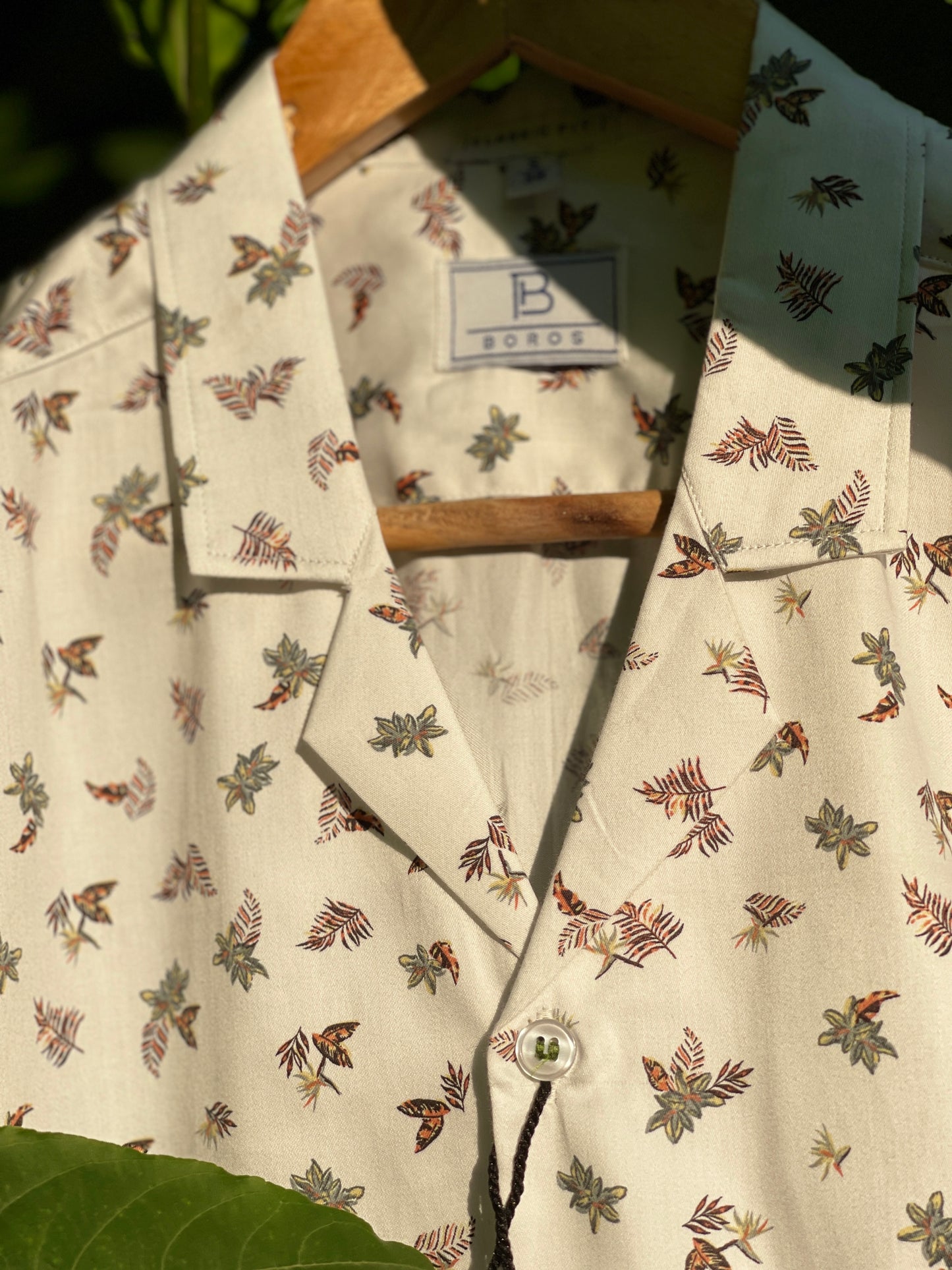 White leaf Print Shirt