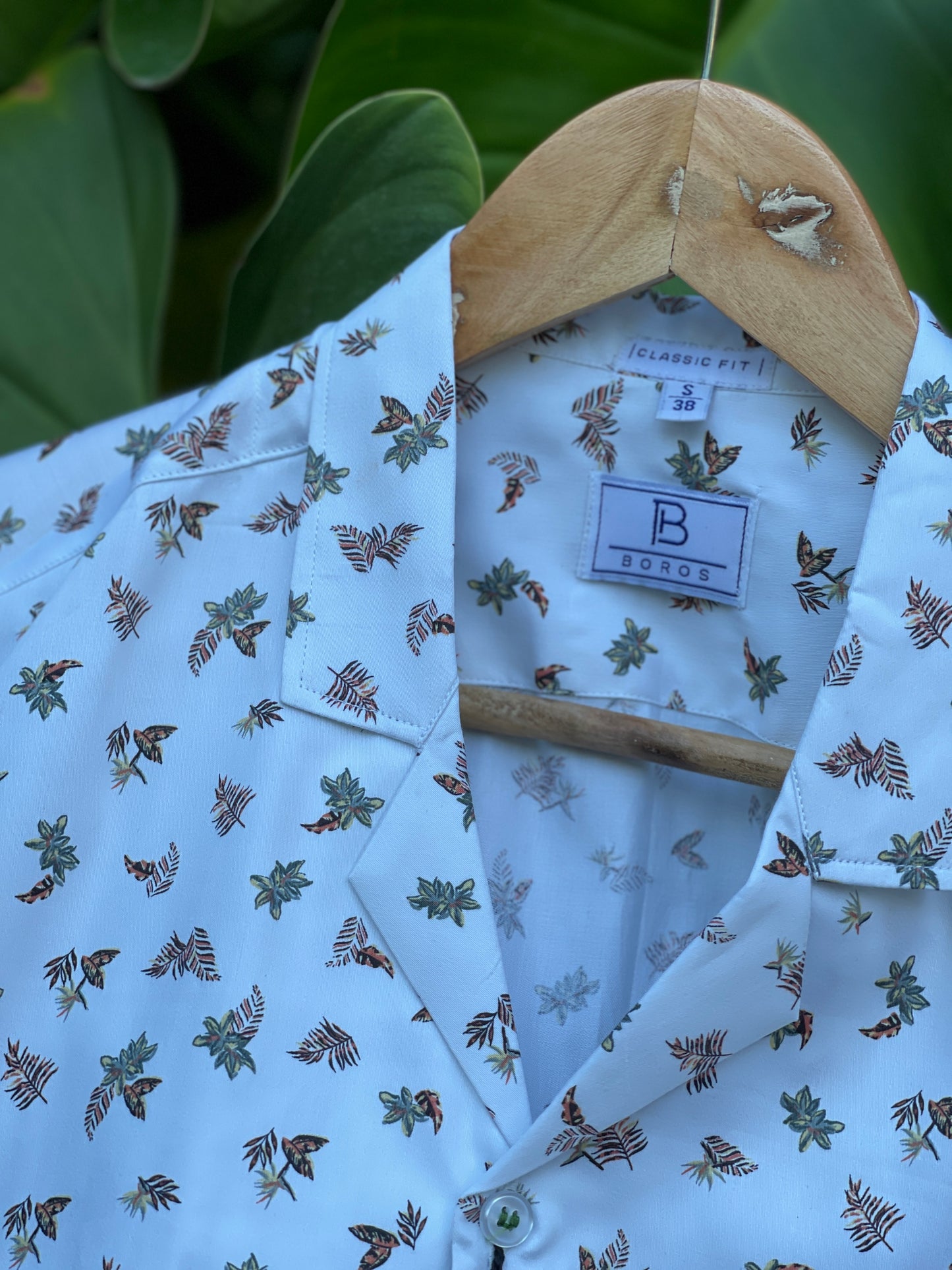 White leaf Print Shirt