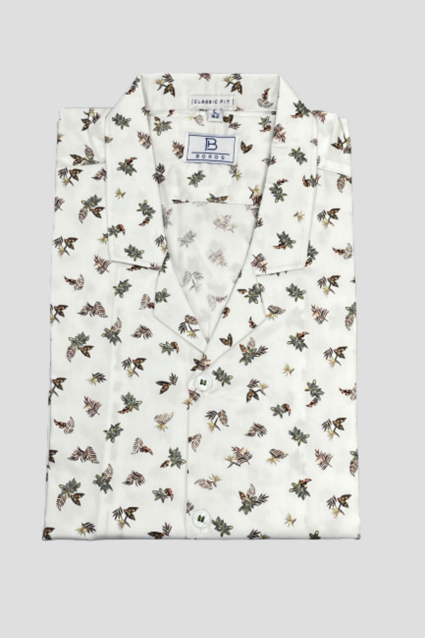 White leaf Print Shirt