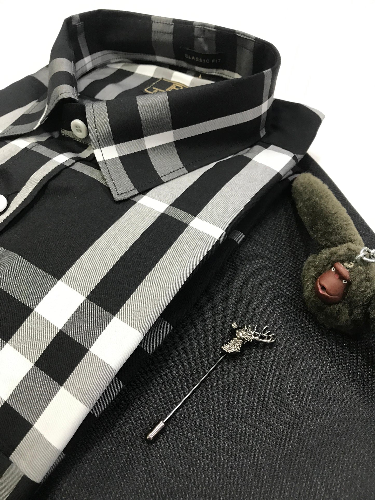 VCP Black & Silver Checks Shirt