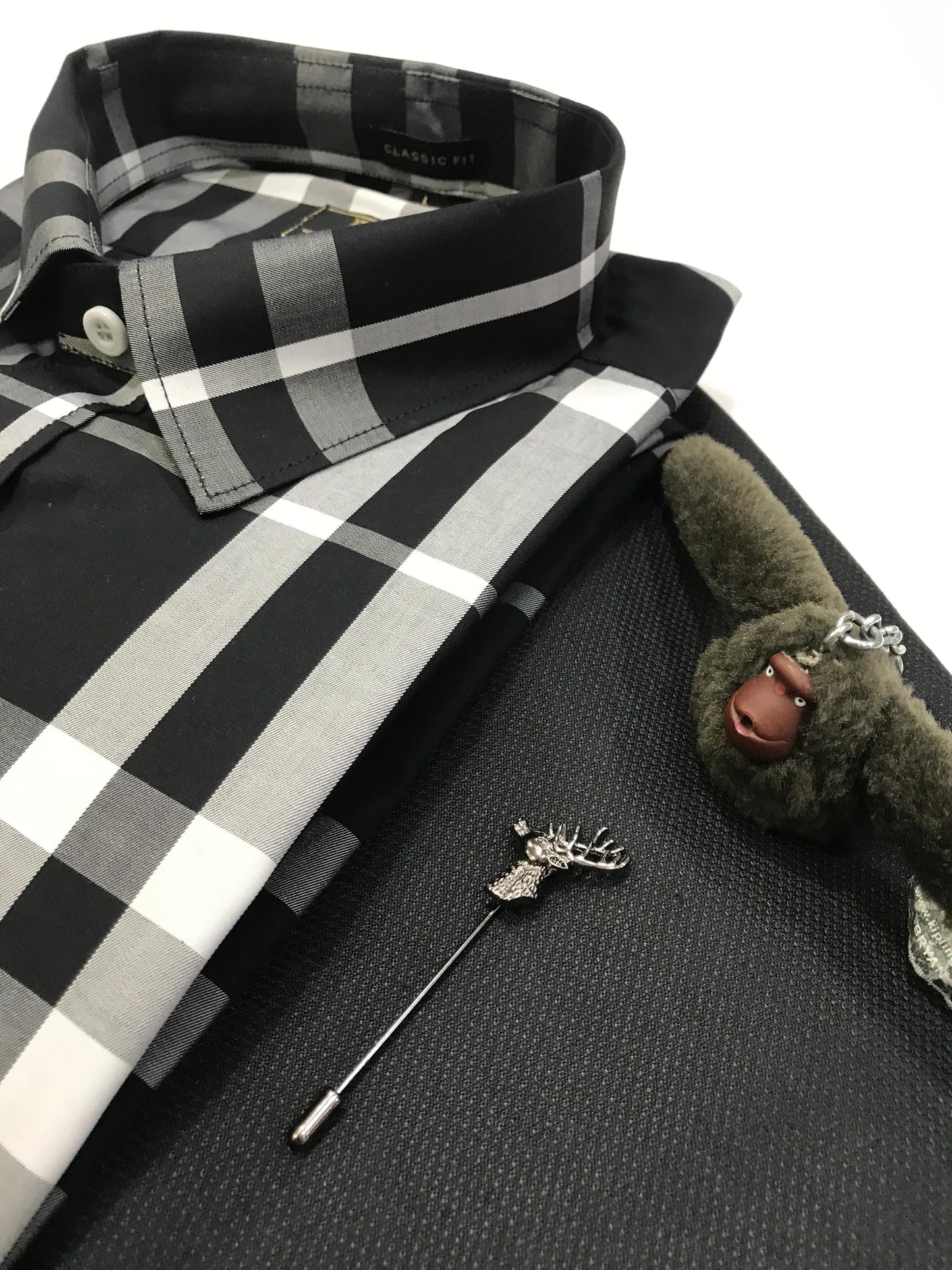 VCP Black & Silver Checks Shirt