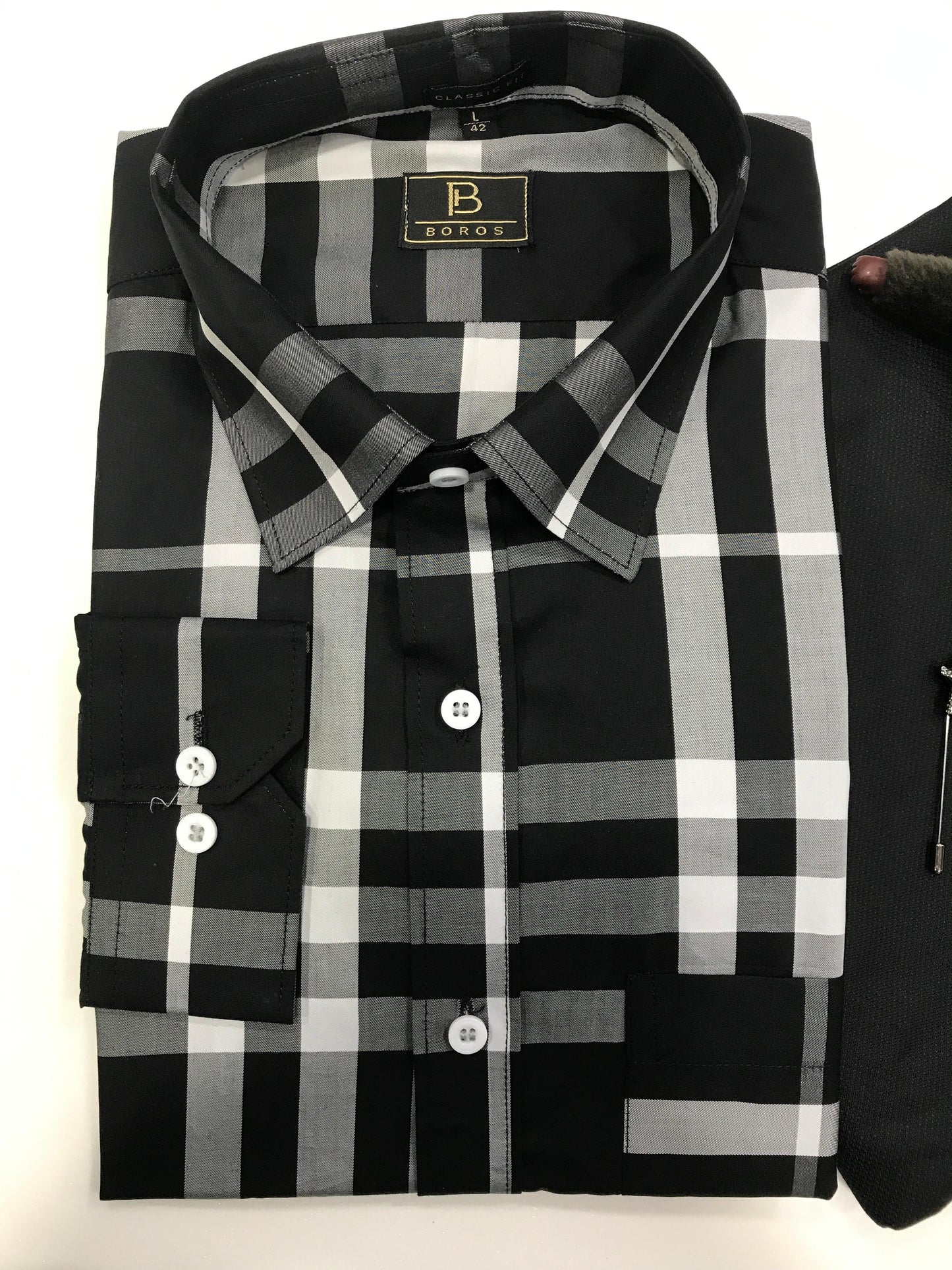 VCP Black & Silver Checks Shirt