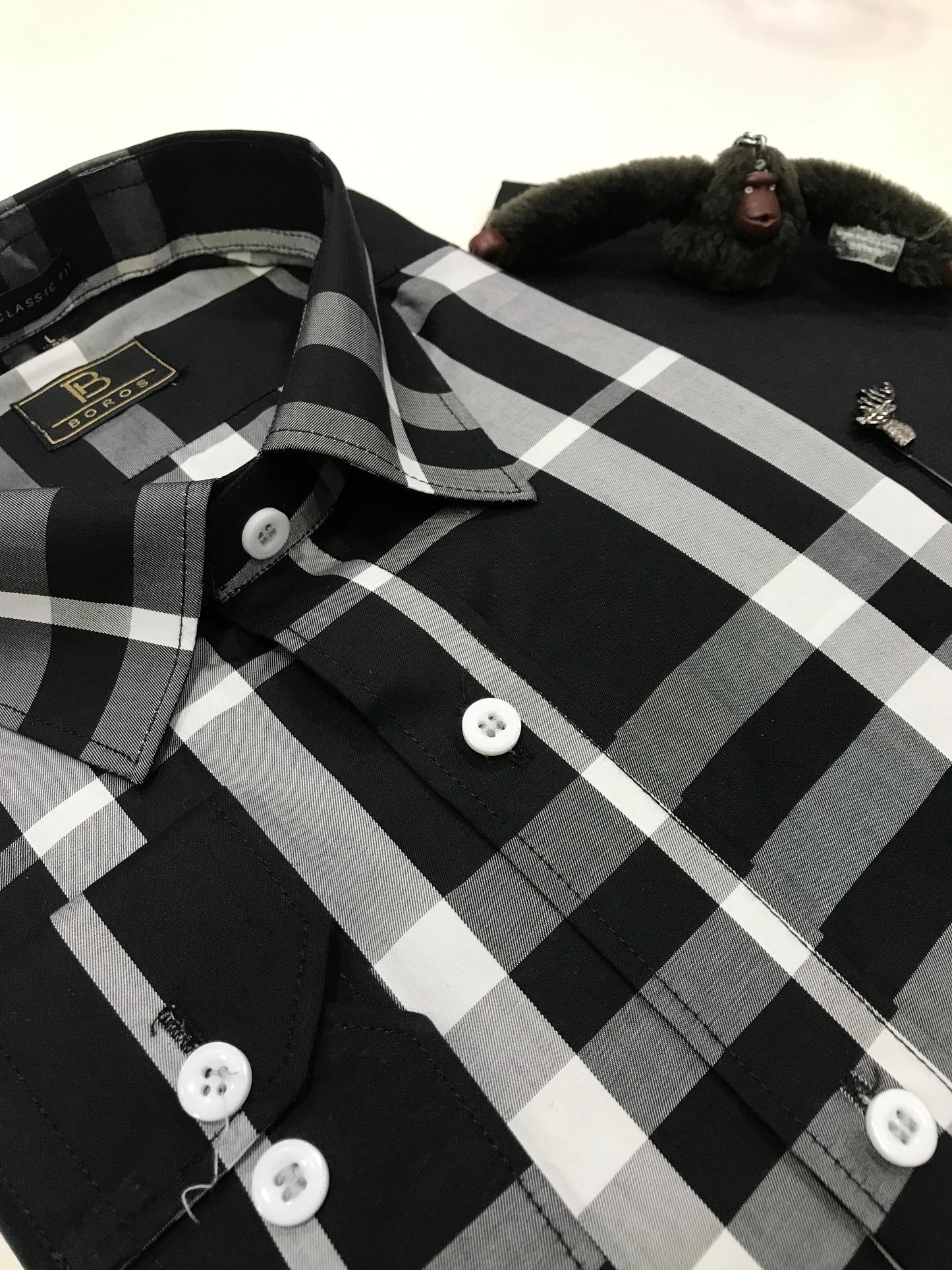 VCP Black & Silver Checks Shirt