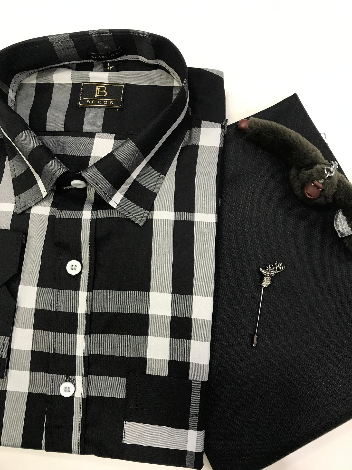 VCP Black & Silver Checks Shirt