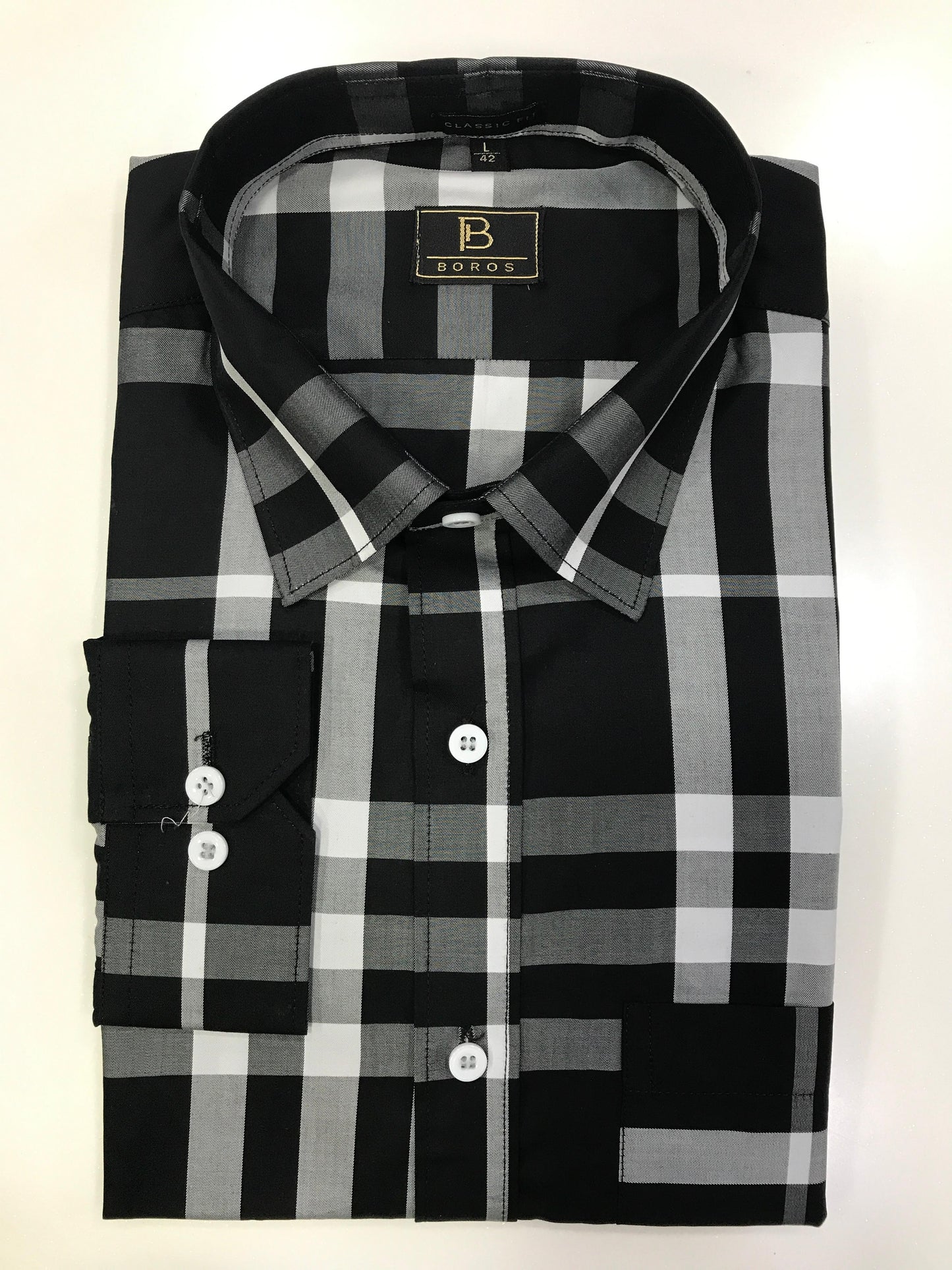 VCP Black & Silver Checks Shirt