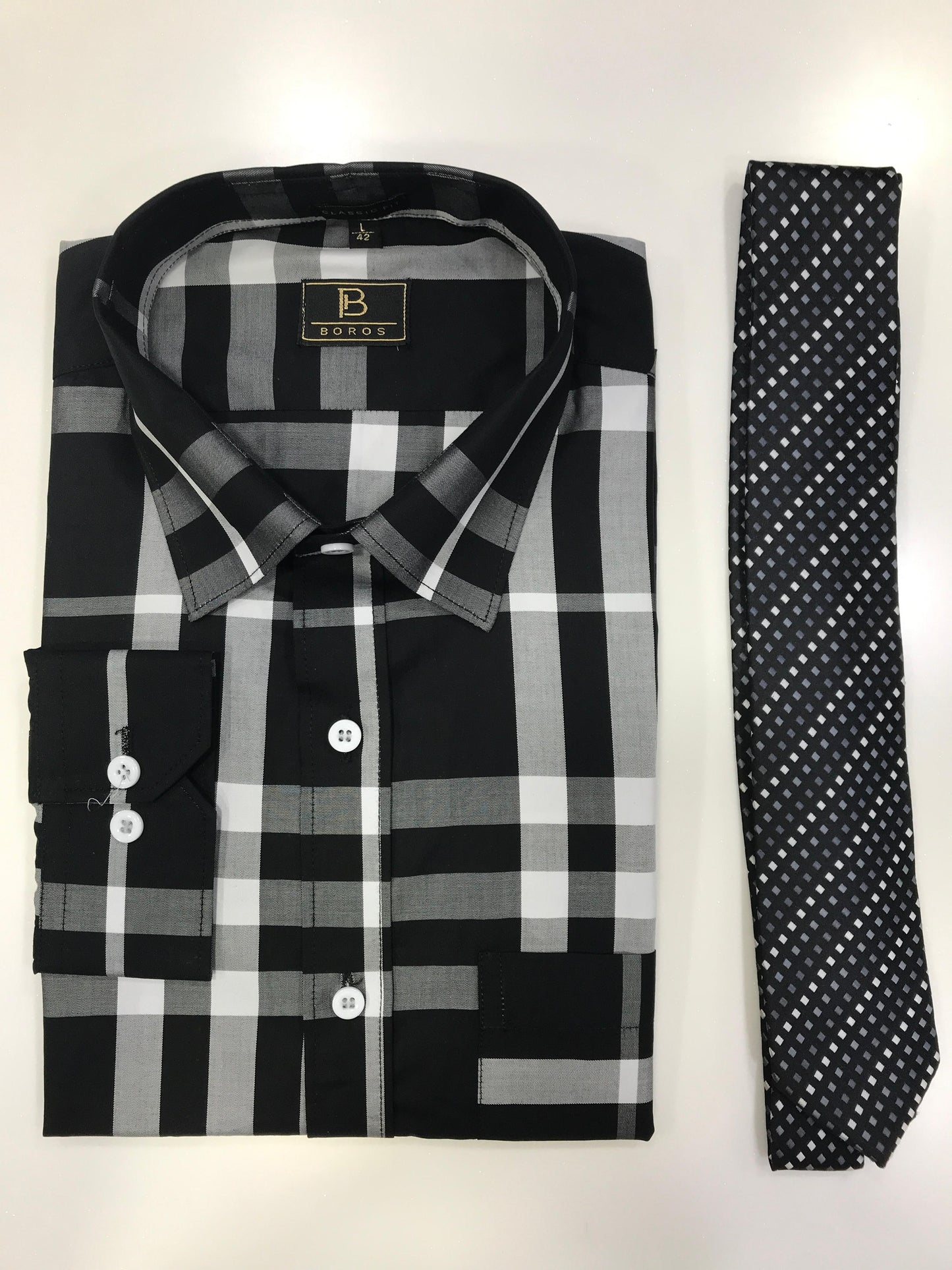 VCP Black & Silver Checks Shirt