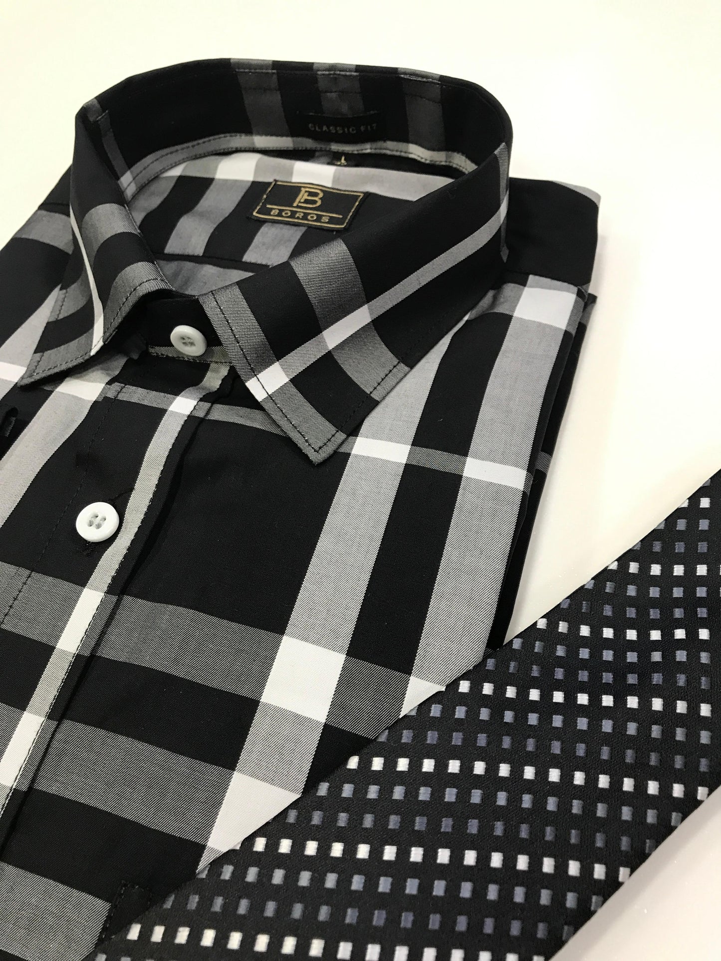 VCP Black & Silver Checks Shirt