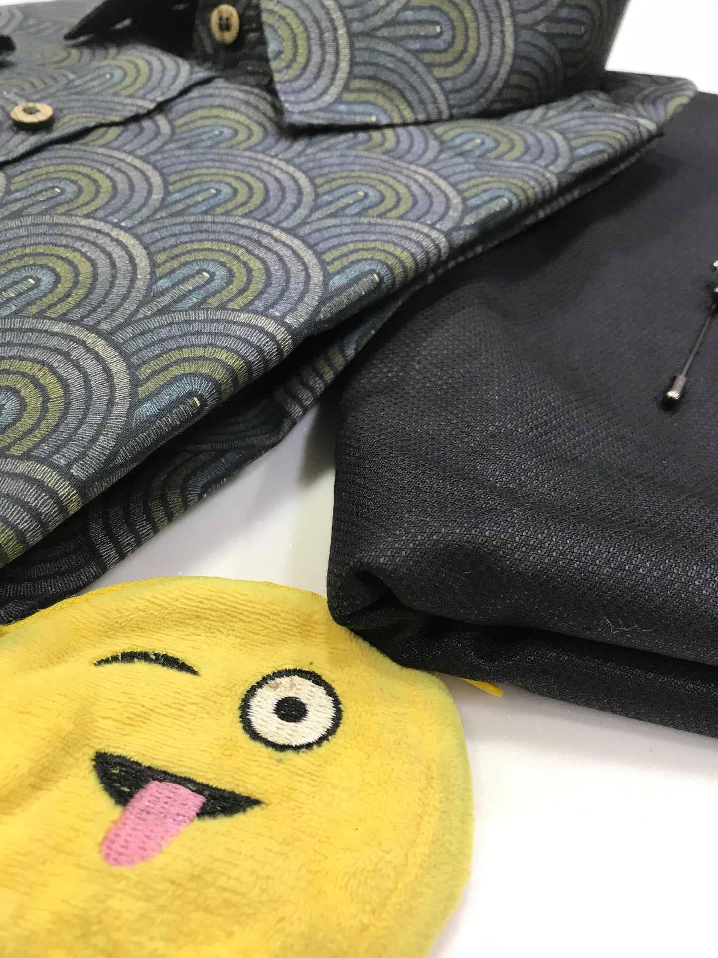 Black Green Grey Printed Shirt