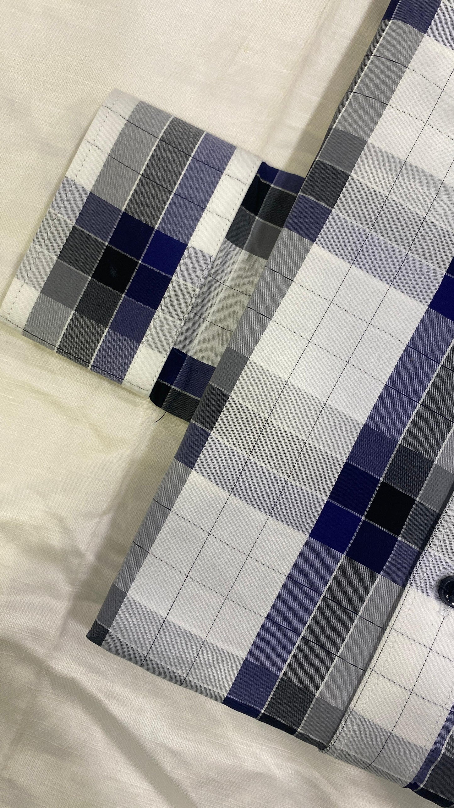 Blue Grey Black Checks Shirt