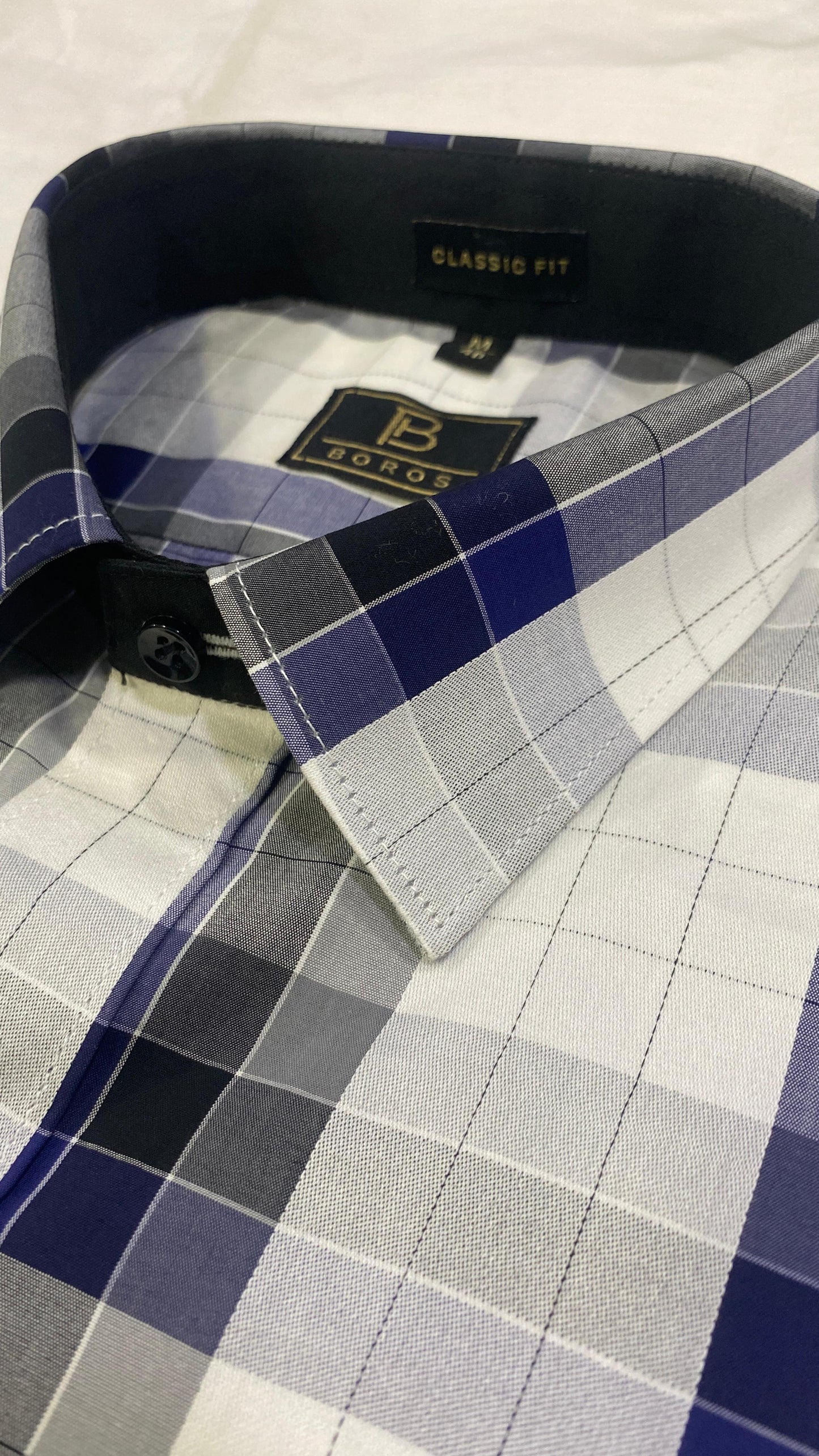 Blue Grey Black Checks Shirt